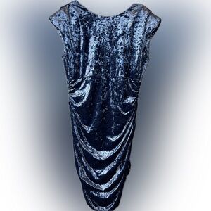 Guess Blue Crushed Velvet Dress -Medium